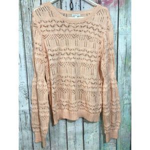 NEW Ophelia Roe Sweater Open Knit Peach Size 1X 🌸